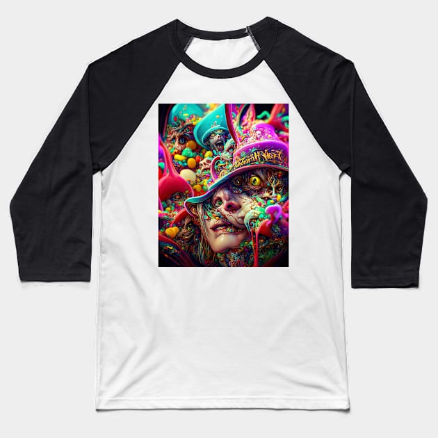 Fear And Loathing In Wonderland #84 Baseball T-Shirt by aetherialdnb